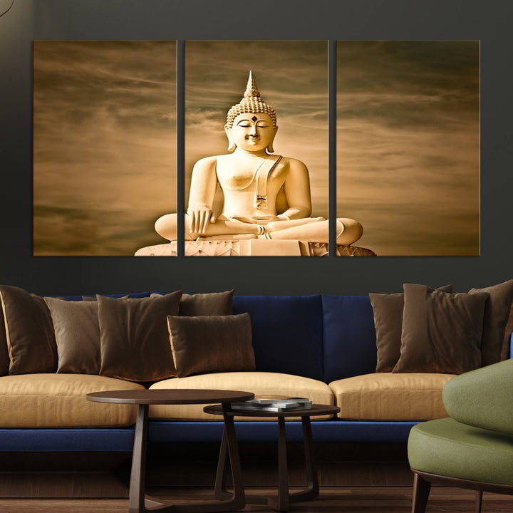 Reclining Buddha Statue Canvas Print 