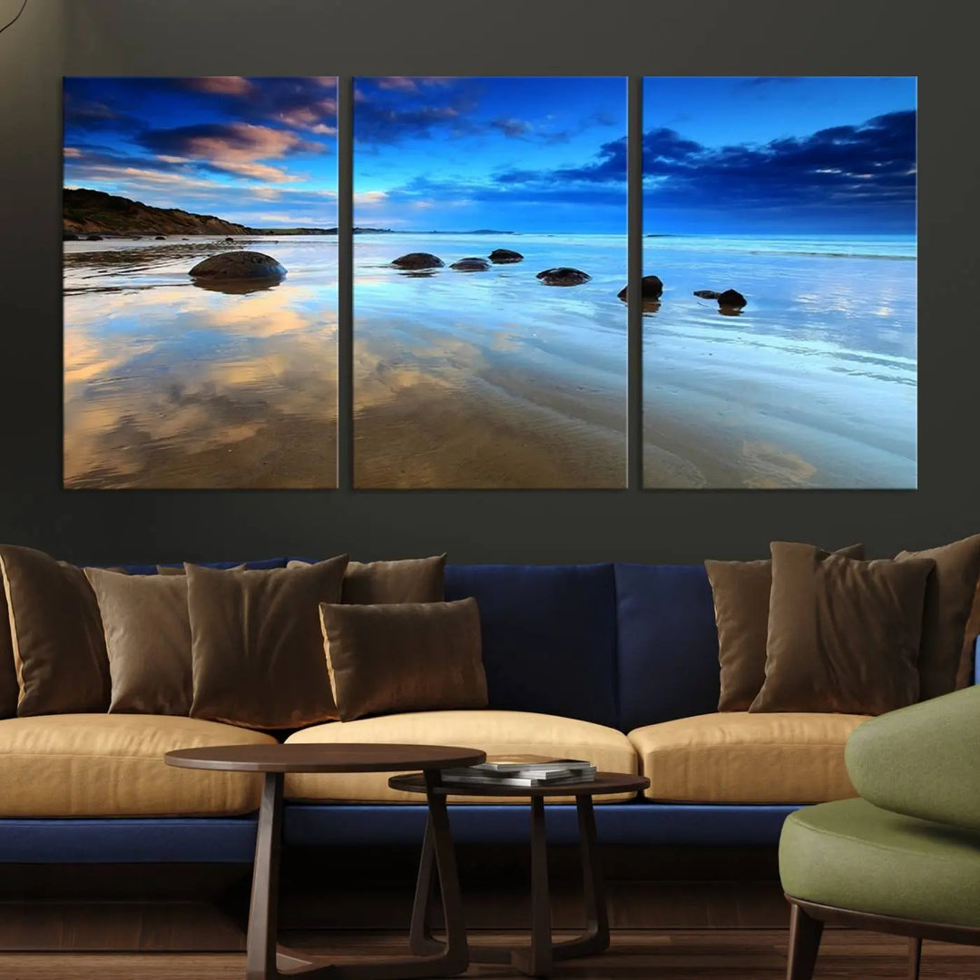 Wonderful Beach Landscape with Mountain Canvas Print 