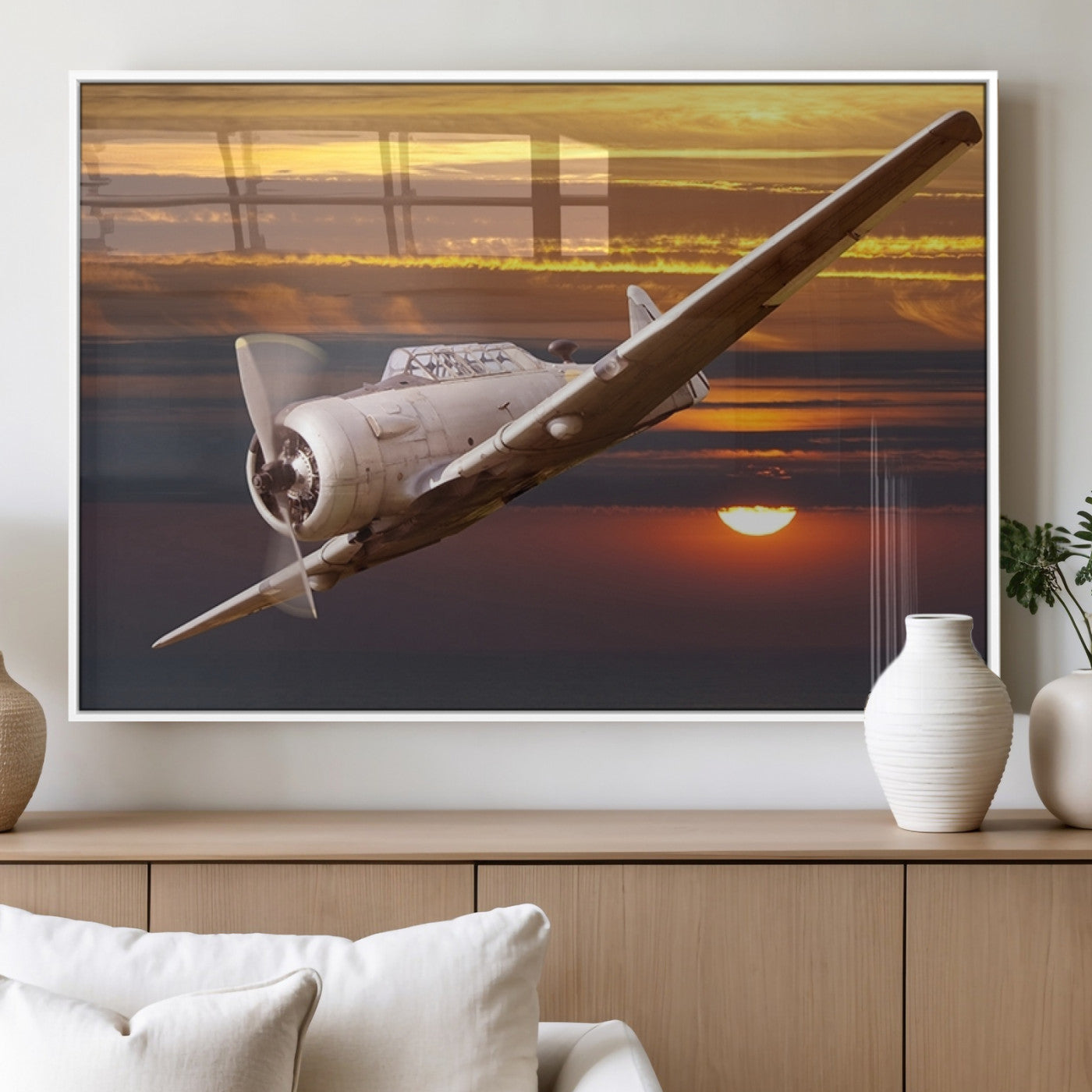 MGV-FP-60X30-3P - Old War Plane Wall Art Canvas Print