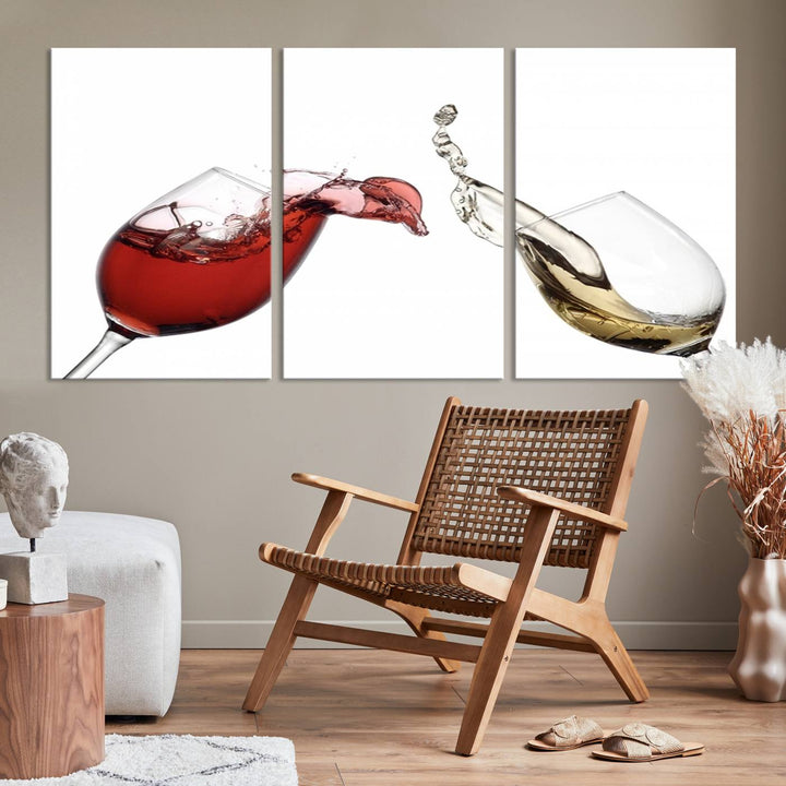 Red and White Wine in Glass Canvas Print