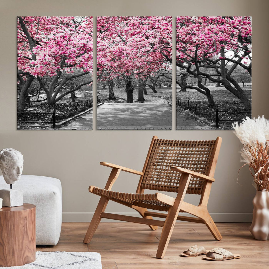 Art mural d’arbres roses Impression sur toile