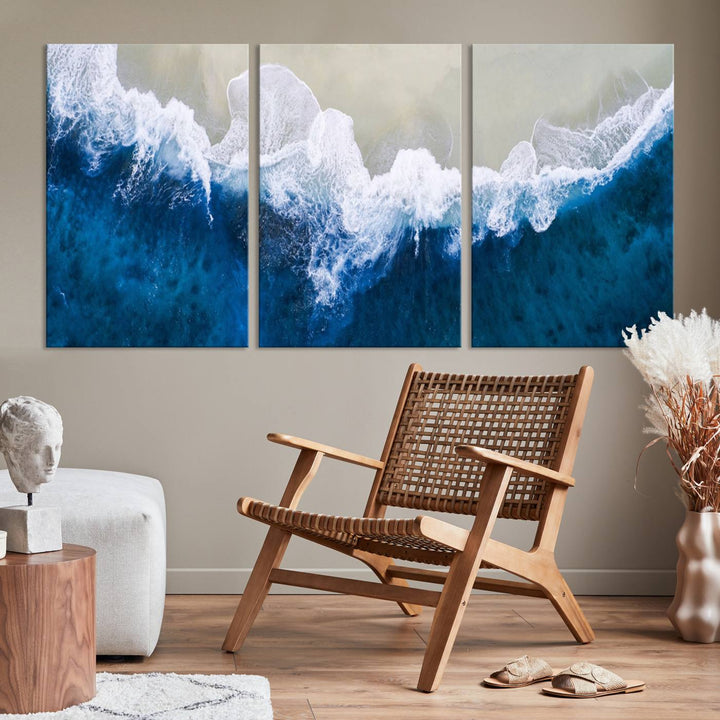 Beautiful Aerial Beach Canvas Wall Art