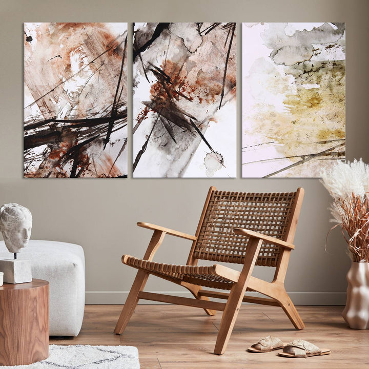 Vintage Grunge Abstract Canvas Wall Art