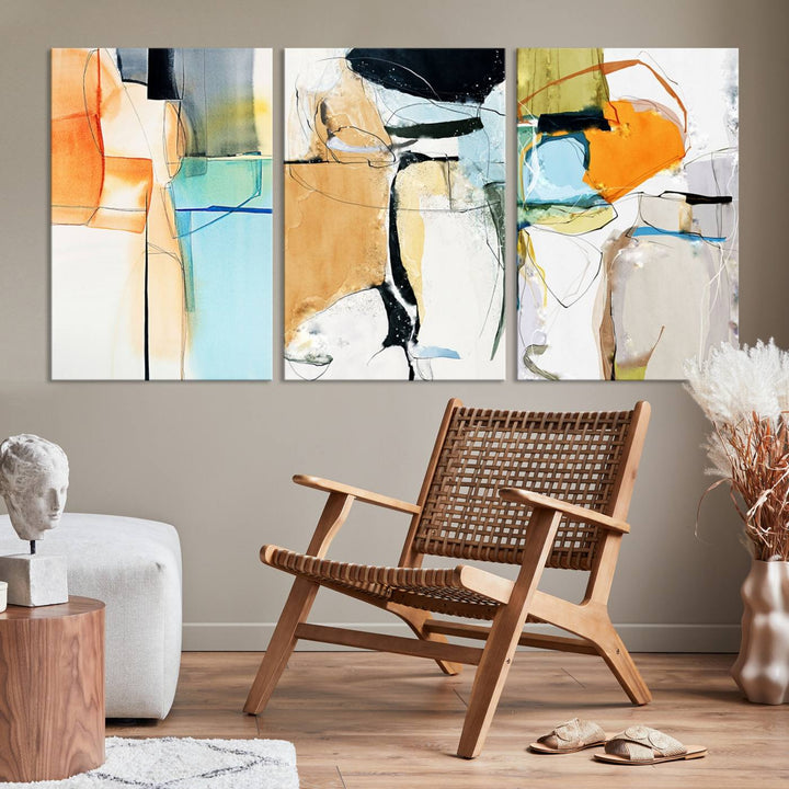 Contemporary Abstract Canvas Wall Art Print Abstract