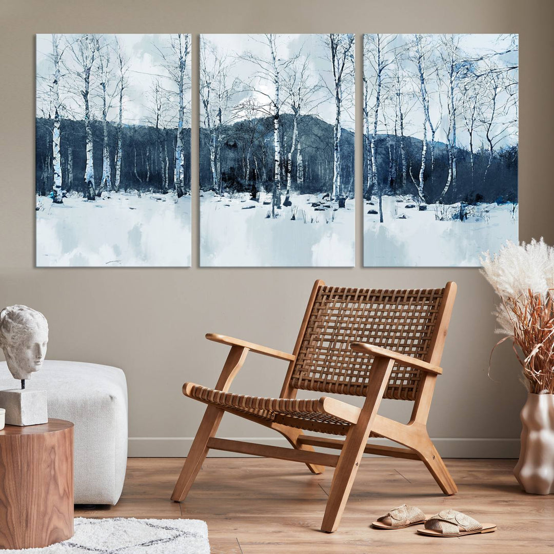 Impression d’art sur toile de forêt d’hiver à couper le souffle Multi Panel Forest Art Winter Photograph Art