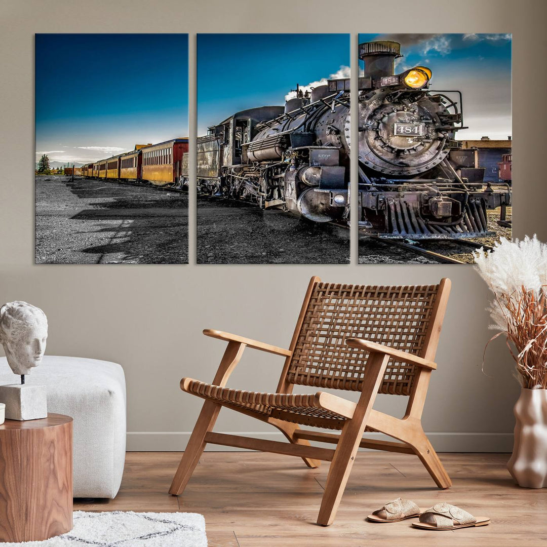 Art mural de train Impression sur toile