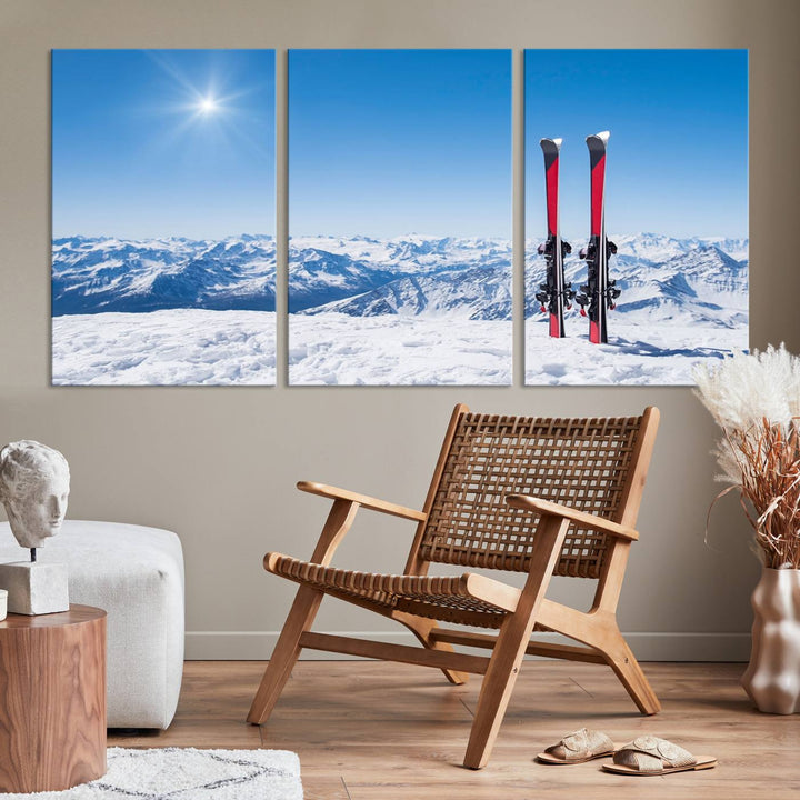 Ski Season Snow Wall Art Canvas Print