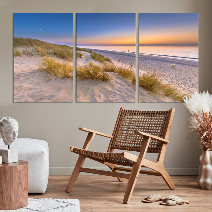 Sunrise On The Beach Wall Art Canvas Print