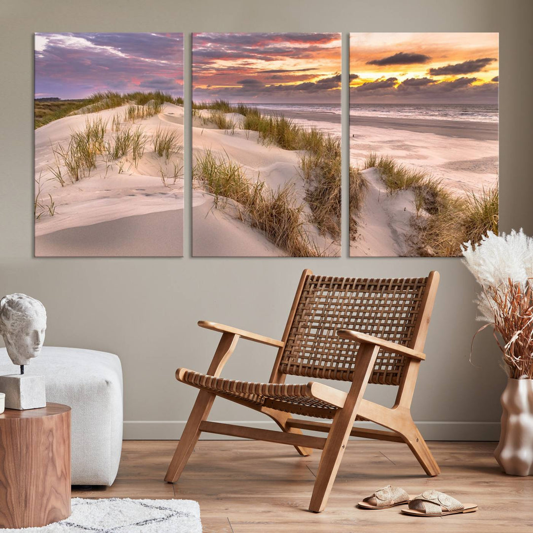 Sunrise On The Beach Wall Art Canvas Print