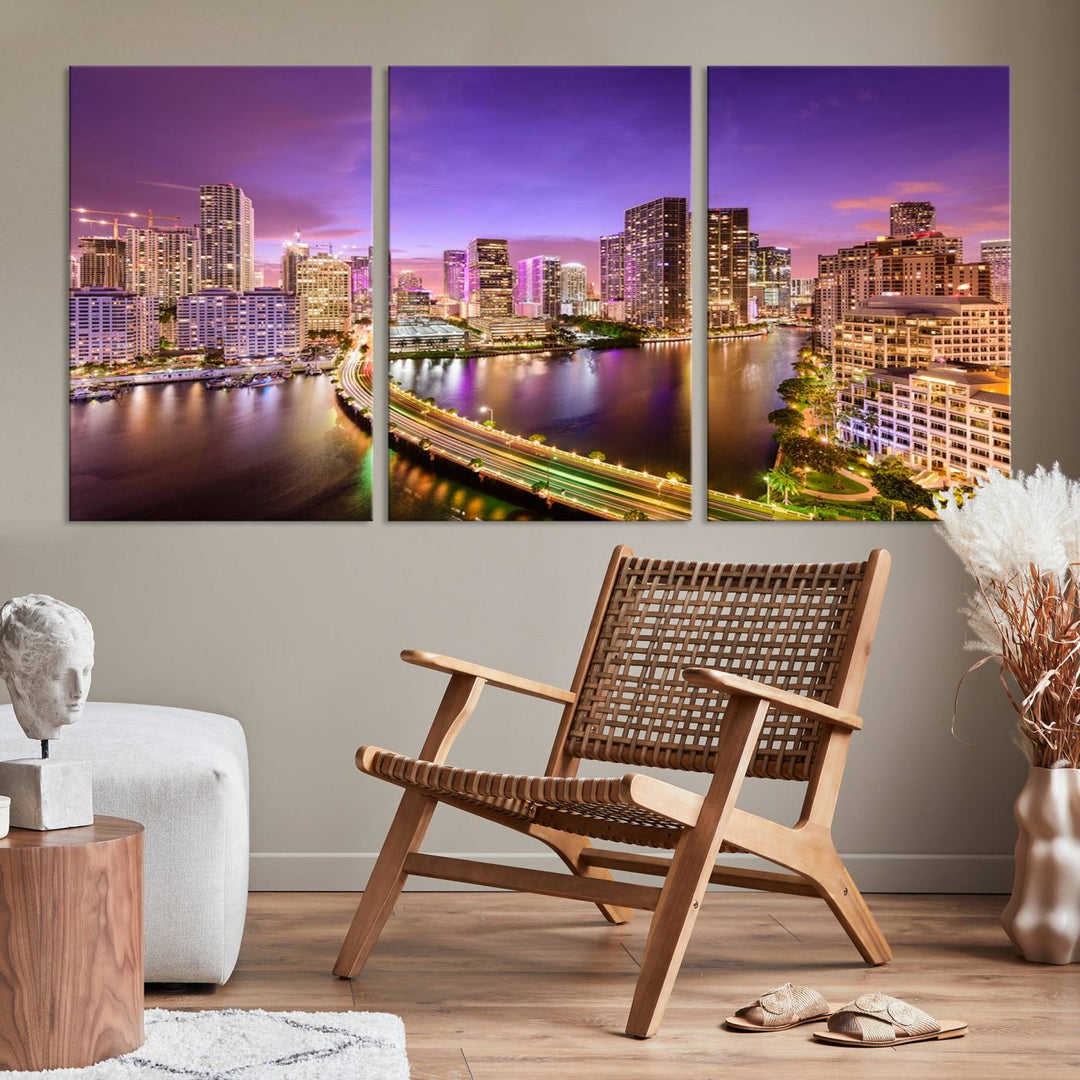 Miami City Wall Art Canvas Print 