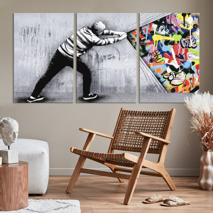 Graffiti canvas wall art Street art print Urban art Graffiti poster canvas art Street art wall decor Abstract art