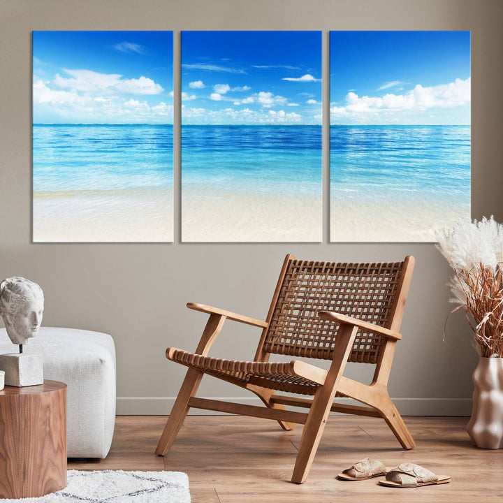 Ocean and Beach Artwork Canvas Print Wall Art