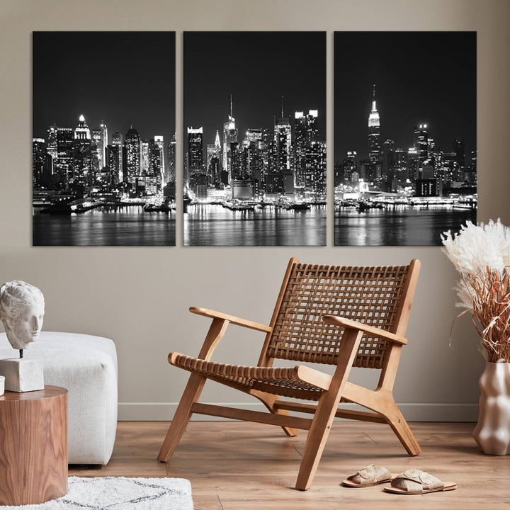 Wall Art NEW YORK Impressions sur toile Gratte-ciel de New York en noir et blanc