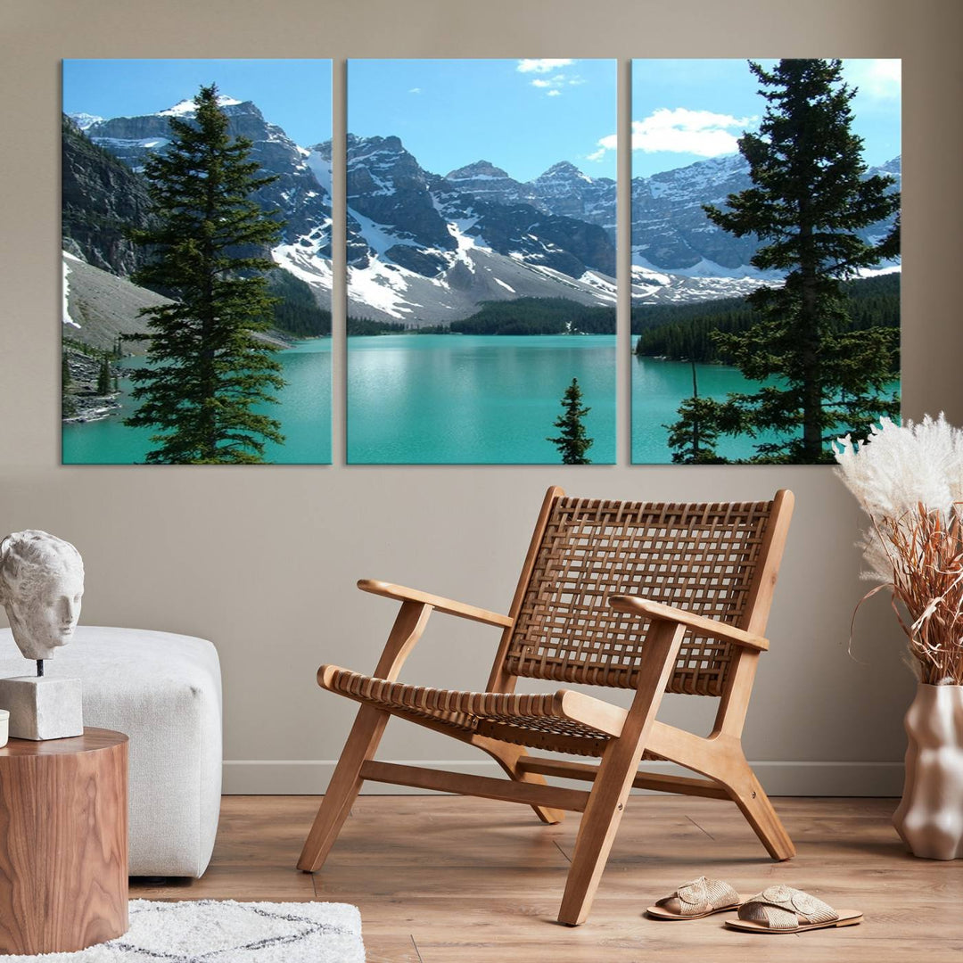 Moraine Lake Streched Canvas Print Paysage de montagne Nouvelle-Zélande