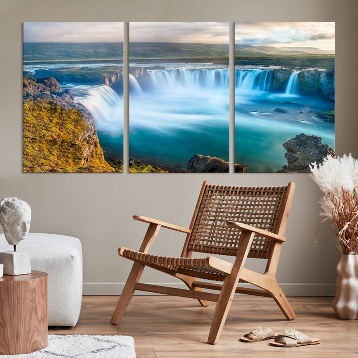 Wall Art Waterfall Canvas Print Grand Waterfall on a Plain