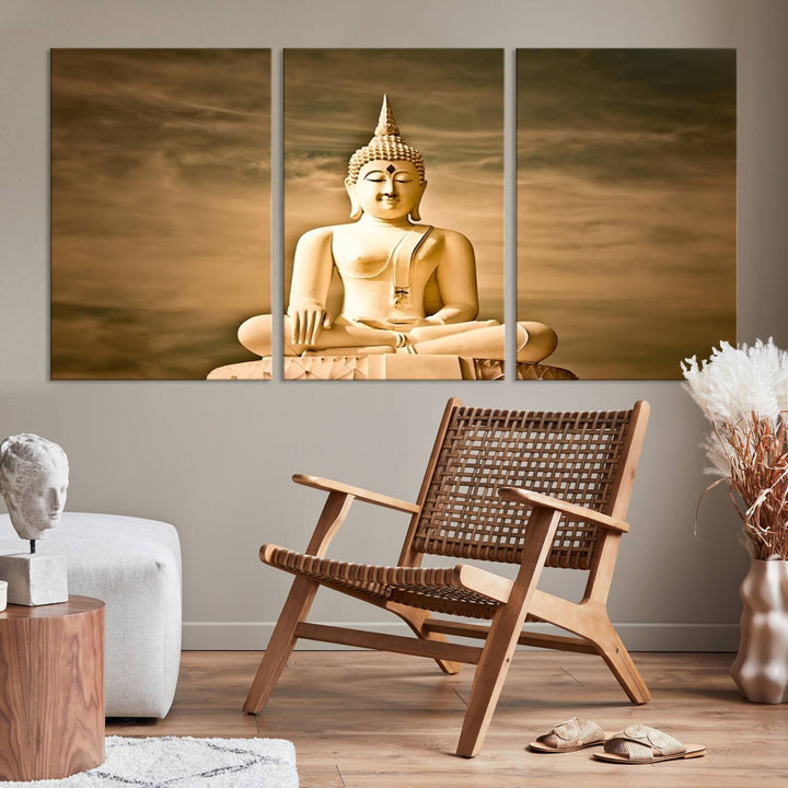 Reclining Buddha Statue Canvas Print 