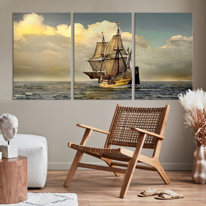 Wall Art English War Ship Canvas Print