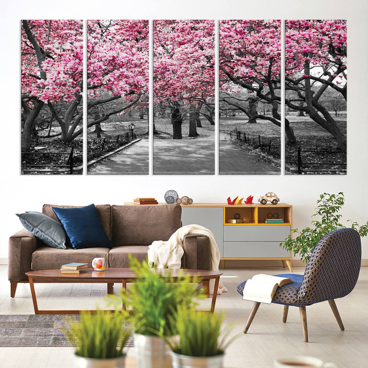 Art mural d’arbres roses Impression sur toile