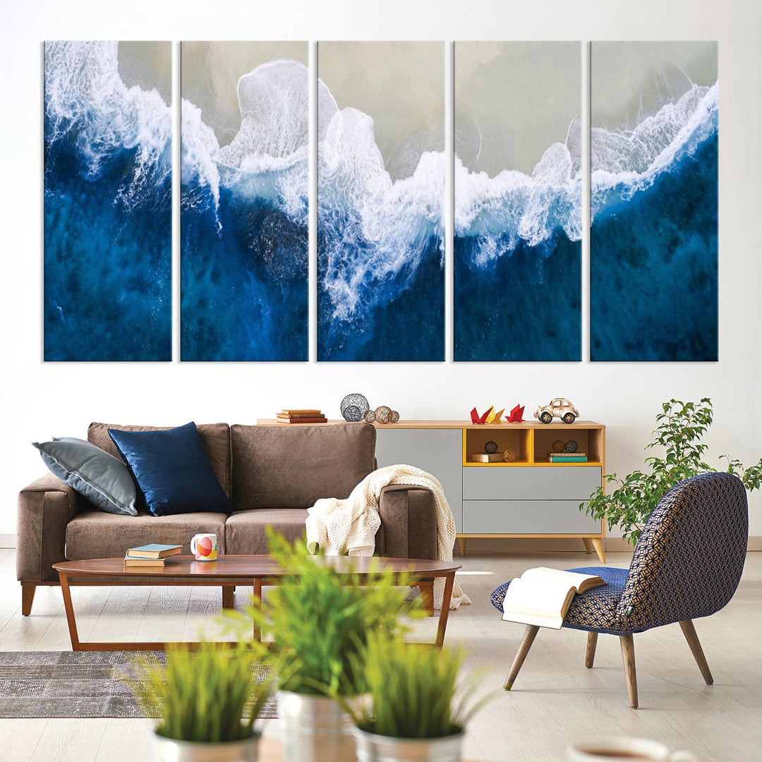 Beautiful Aerial Beach Canvas Wall Art