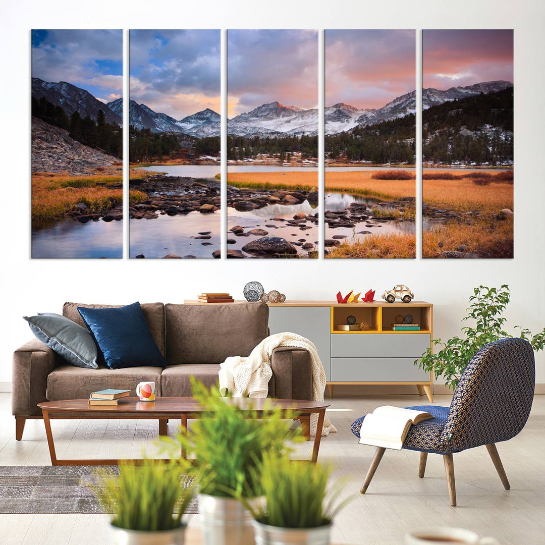 Superbe paysage de montagne Toile Mur Art Impression Paysage Toile Art Hiver Montagne Impression Mur Art