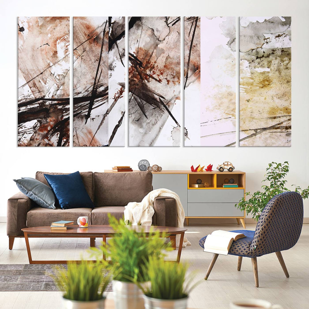 Vintage Grunge Abstract Canvas Wall Art