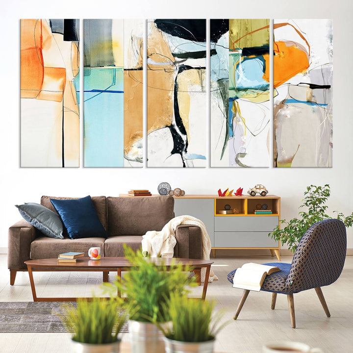 Contemporary Abstract Canvas Wall Art Print Abstract