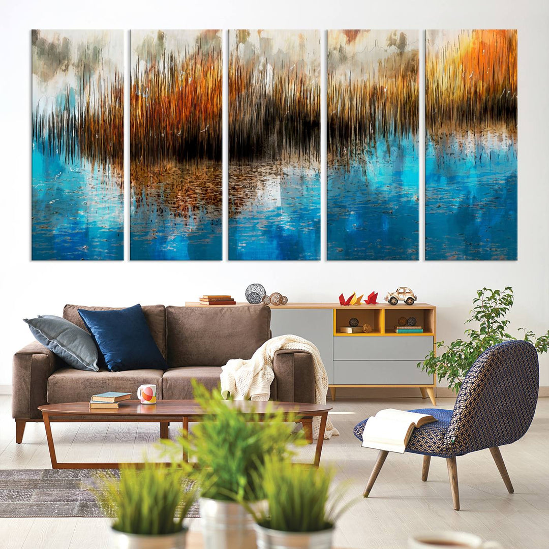 Restful Landscape Art Abstract Lake Canvas Print Wall Art