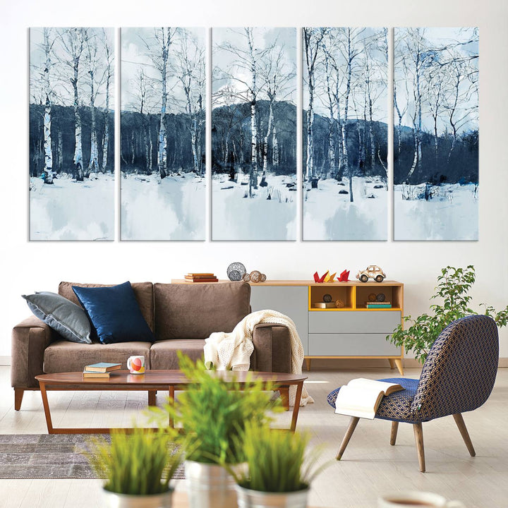 Impression d’art sur toile de forêt d’hiver à couper le souffle Multi Panel Forest Art Winter Photograph Art