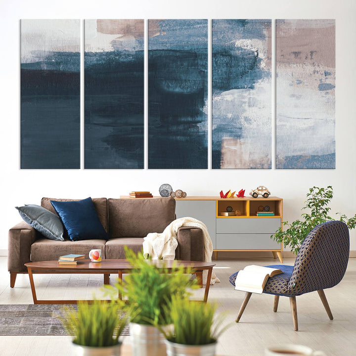 Abstract Brush Strokes Canvas Wall Art