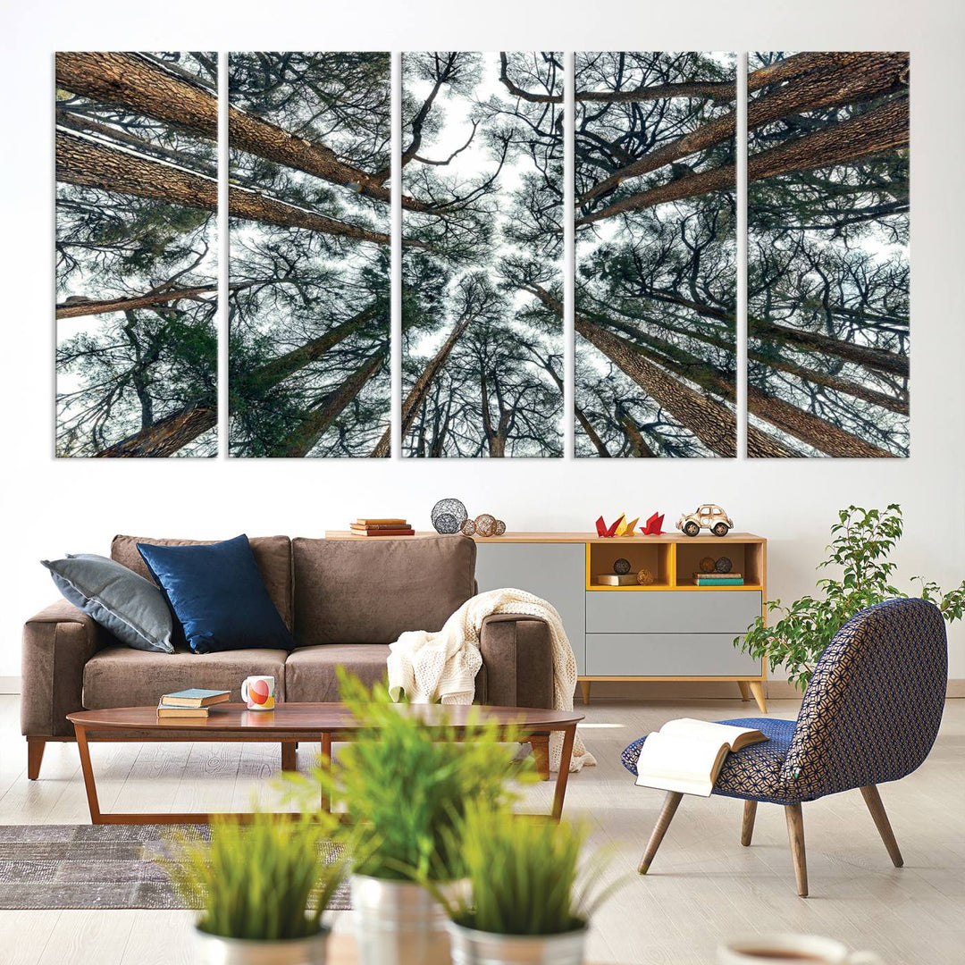 Impression sur toile d’art mural d’arbres forestiers