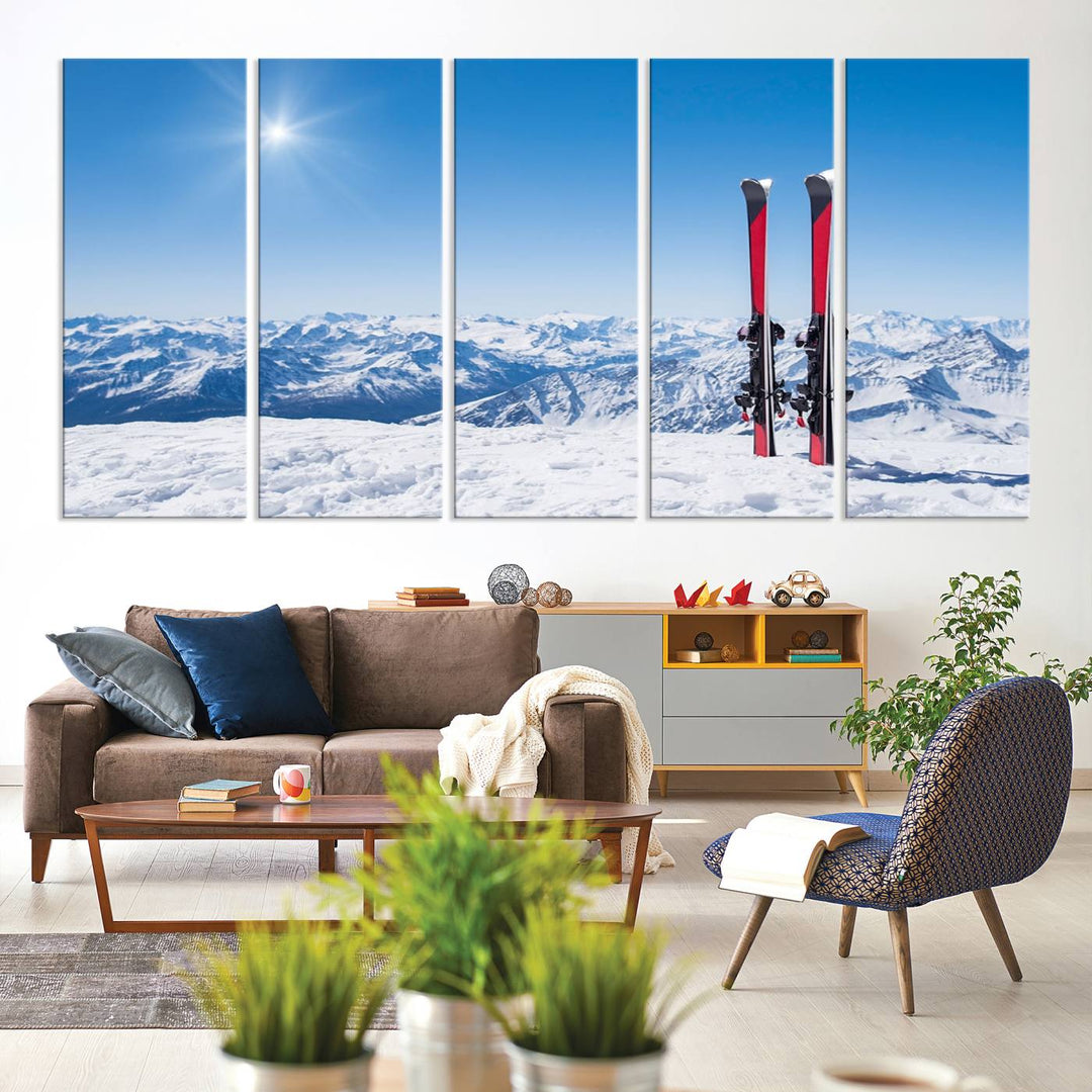 Ski Season Snow Wall Art Canvas Print