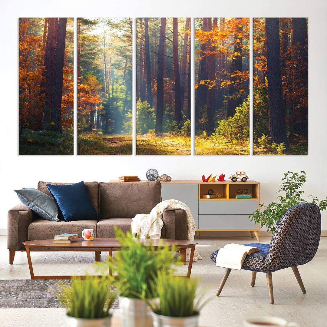 Forêt Sunshine Wall Art Impression sur toile