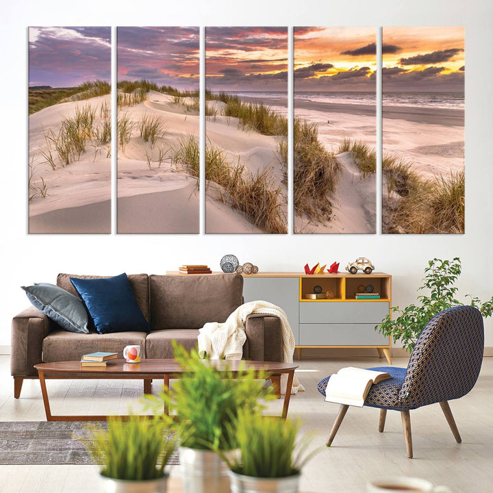 Sunrise On The Beach Wall Art Canvas Print