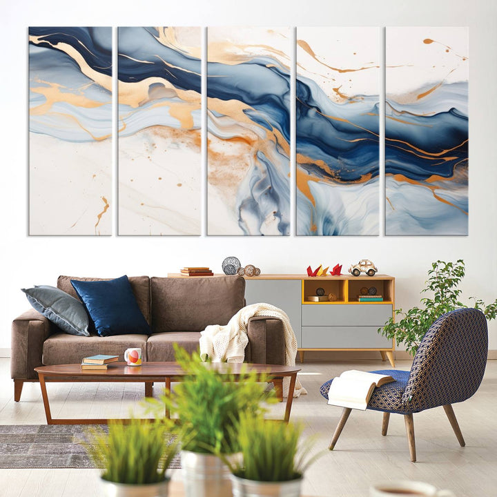 Color Waves Abstract Wall Art Canvas Print