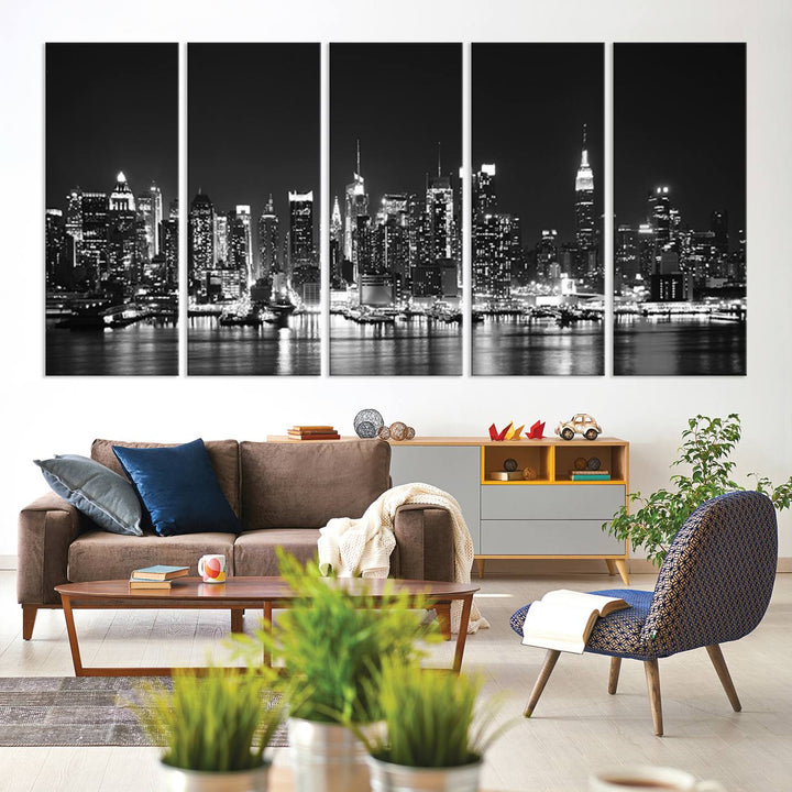 Wall Art NEW YORK Impressions sur toile Gratte-ciel de New York en noir et blanc