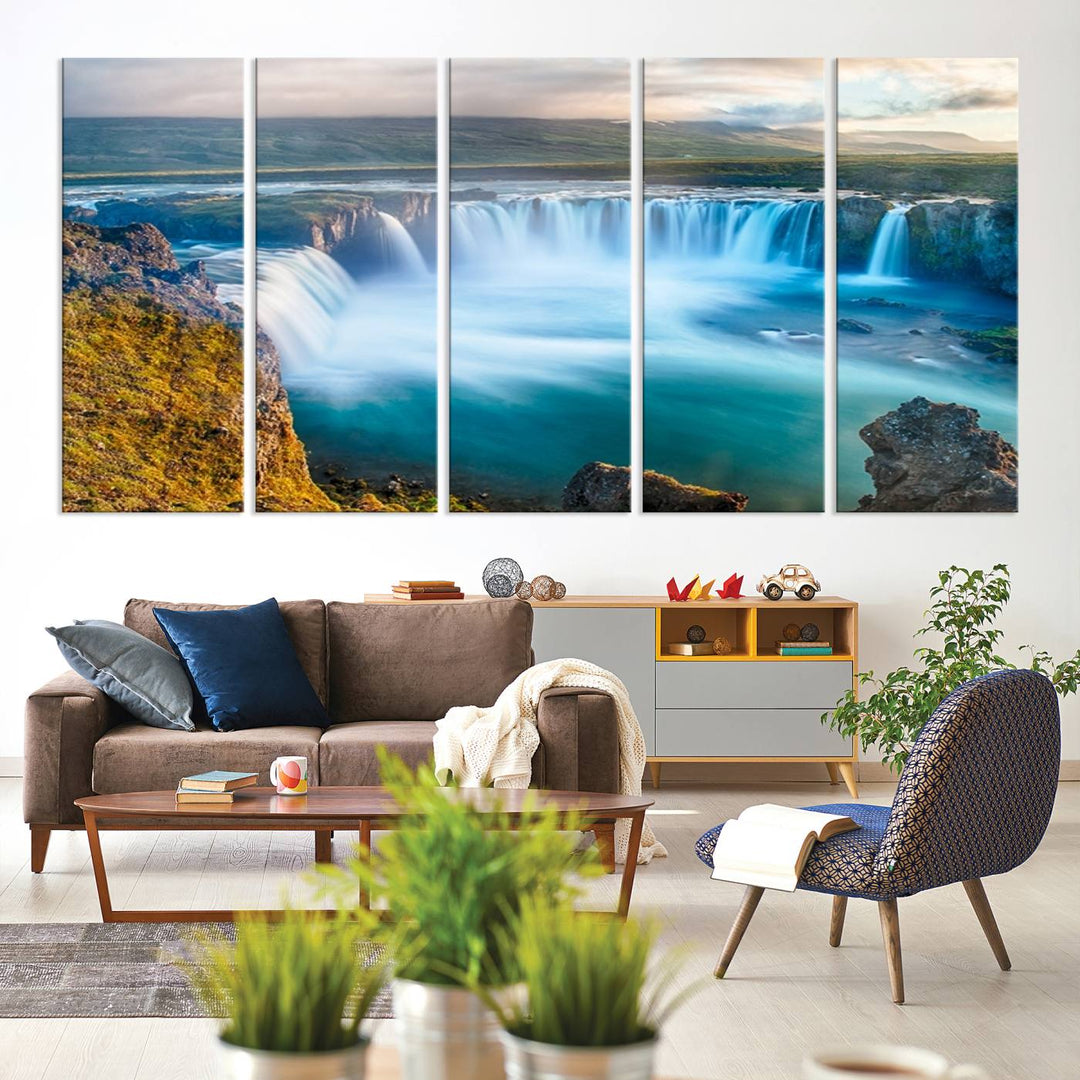 Wall Art Waterfall Canvas Print Grand Waterfall on a Plain