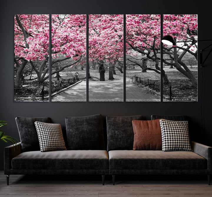 Art mural d’arbres roses Impression sur toile