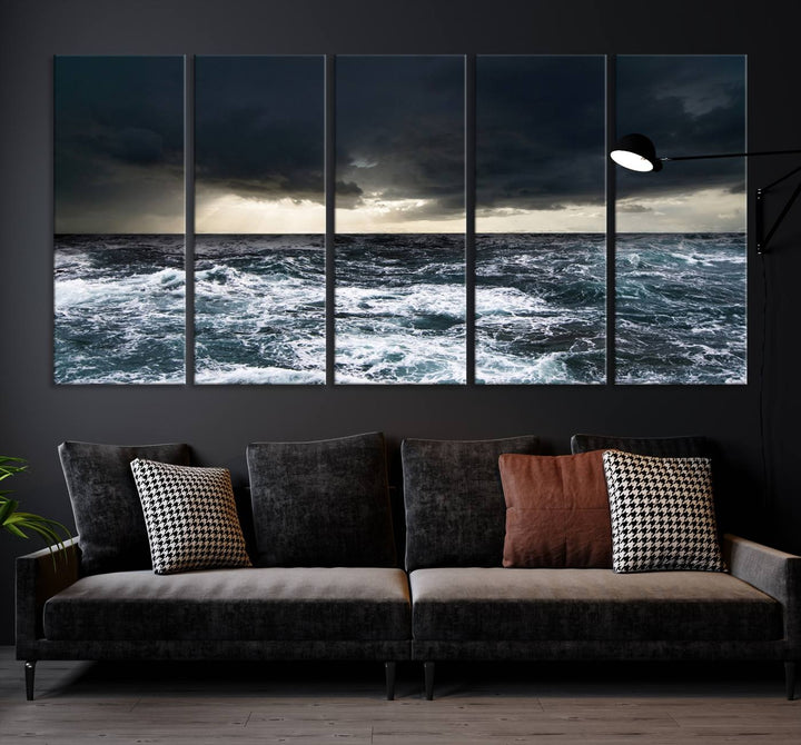 Ocean and Storm Canvas Art Print Hanging Great Print Ocean and