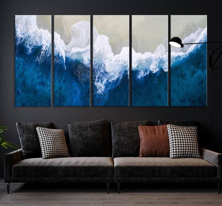 Beautiful Aerial Beach Canvas Wall Art