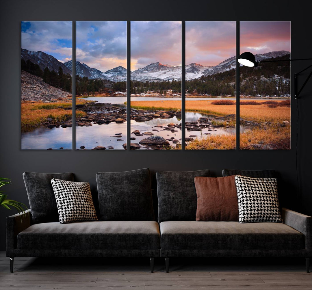 Superbe paysage de montagne Toile Mur Art Impression Paysage Toile Art Hiver Montagne Impression Mur Art