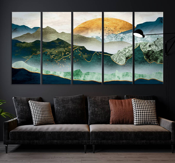 Cheering Sunrise Abstract Painting Canvas Art Print Abstract Landscape Wall Art