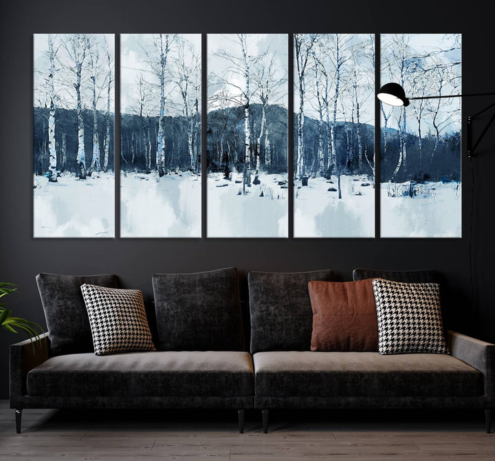 Impression d’art sur toile de forêt d’hiver à couper le souffle Multi Panel Forest Art Winter Photograph Art