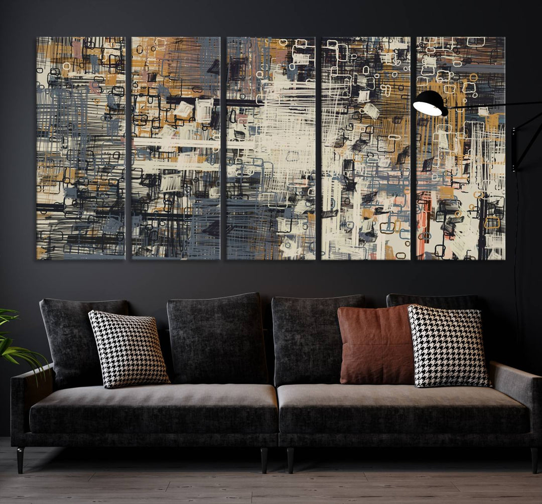 Abstract Marble Texture Wall Art Contemporary Dark Colors Art Abstract