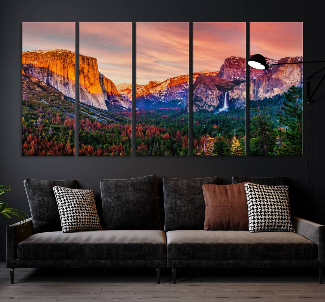 Arte de pared de lienzo del Parque Nacional de Yosemite, impresión de lienzo de Yosemite, obras de arte de Yosemite, arte de pared dividida, arte de pared extra grande, regalo de inauguración de la casa - El Capitán