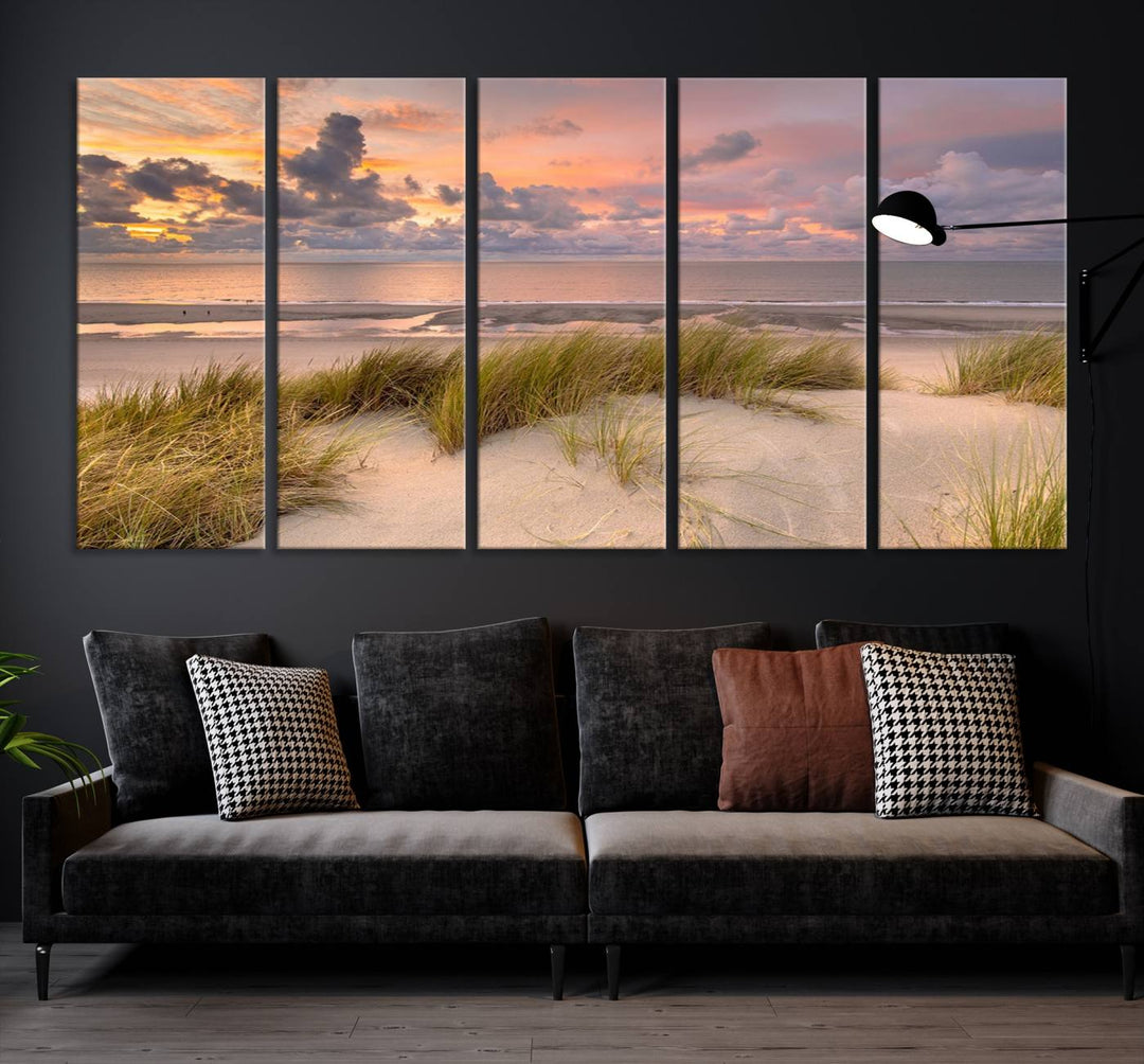 Beach Wall Art Canvas Print Sunset Artwork Print Coastal Wall Art