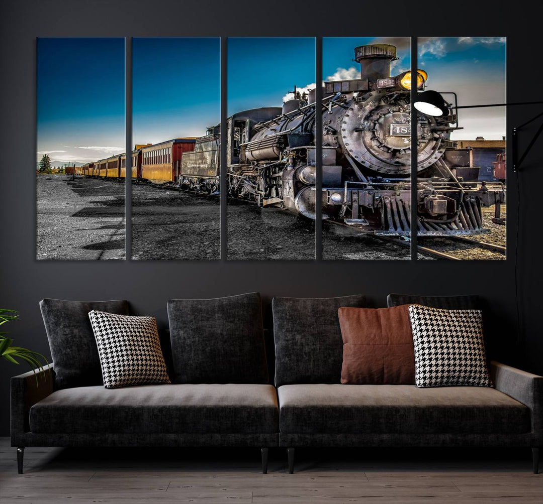 Art mural de train Impression sur toile