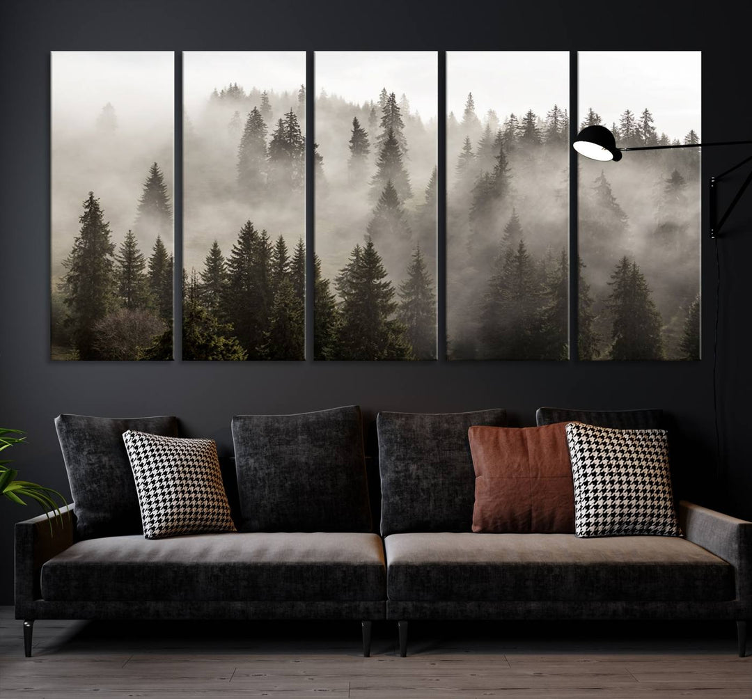 Foggy Forest Wall Art Canvas Print