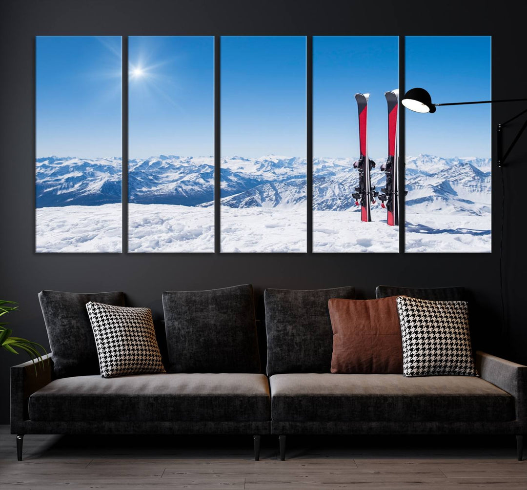 Ski Season Snow Wall Art Canvas Print