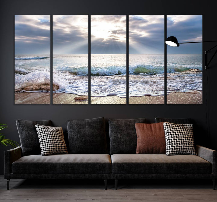 Sunset At The Beach Wall Art Canvas Print 