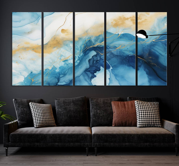 Impression sur toile d'art mural bleu marine, impression d'œuvres d'art abstraites